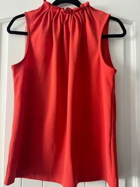 Ann Taylor Factory Bright Coral Sleeveless Top